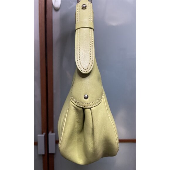 COLE HAAN Trinity Y2K Avocado Green Leather Shoulder Handbag Purse Vintage 90s - Picture 3 of 15